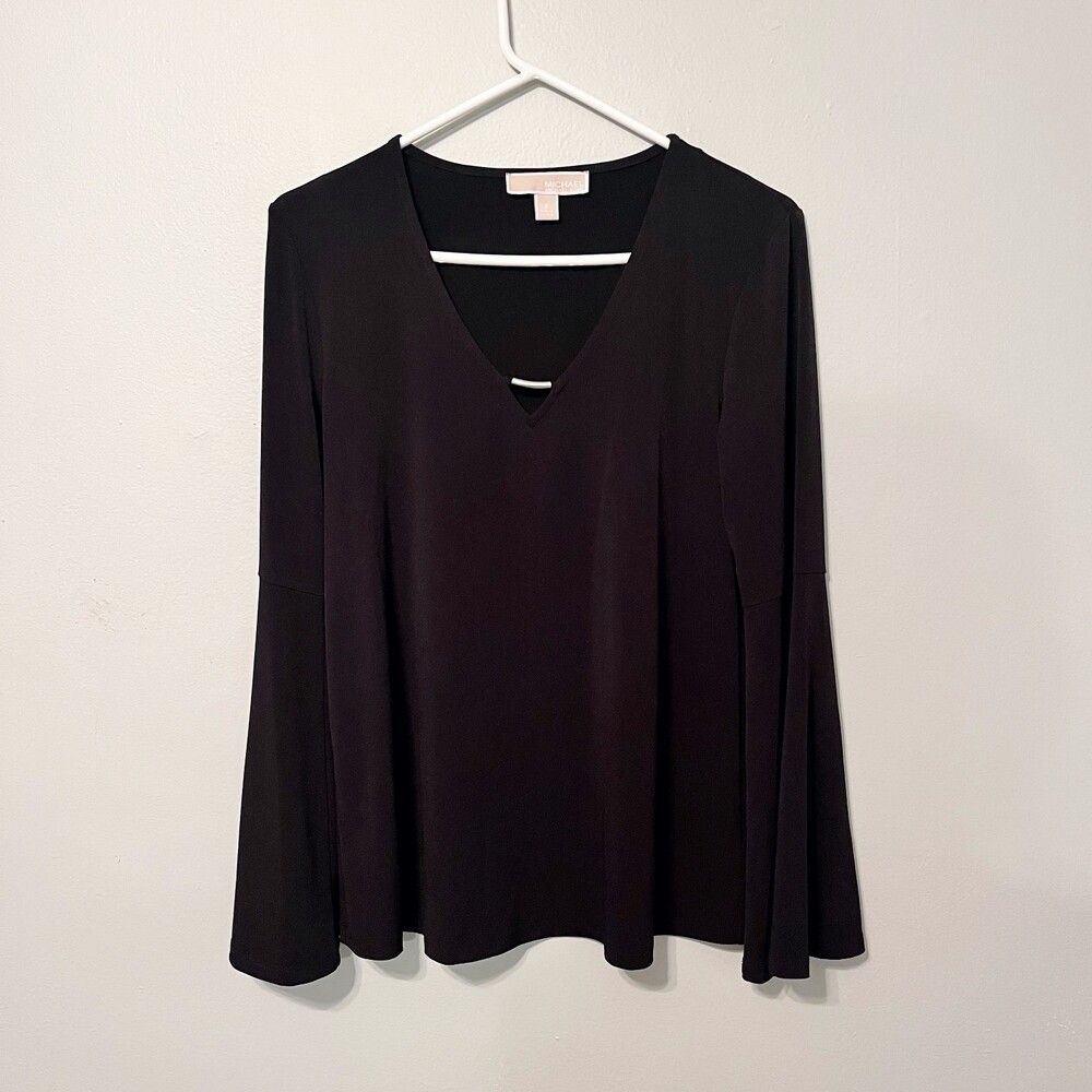 Michael Kors Black Bell Sleeve Top Small